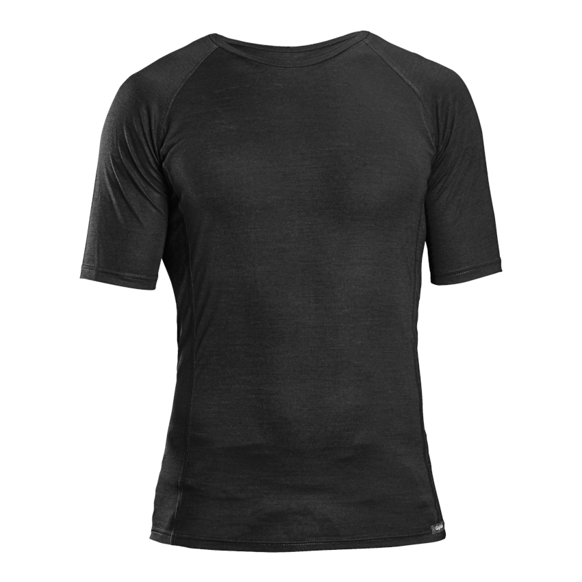 Produktbild von GripGrab Merino Polyfiber Kurzärmeliges Unterhemd - Black