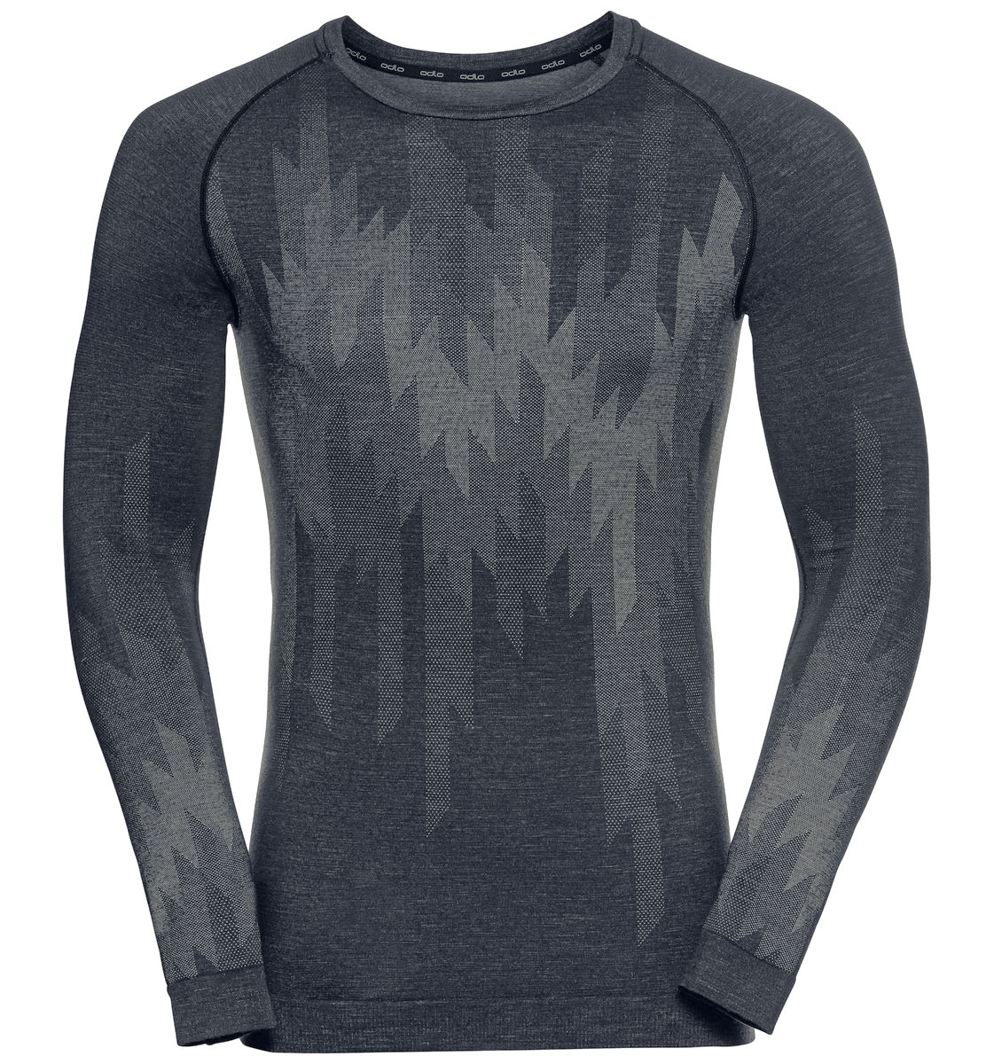 Odlo Maglia Intima Maniche Lunghe con Passamontagna Uomo - Kinship  Performance Wool Warm - india ink melange