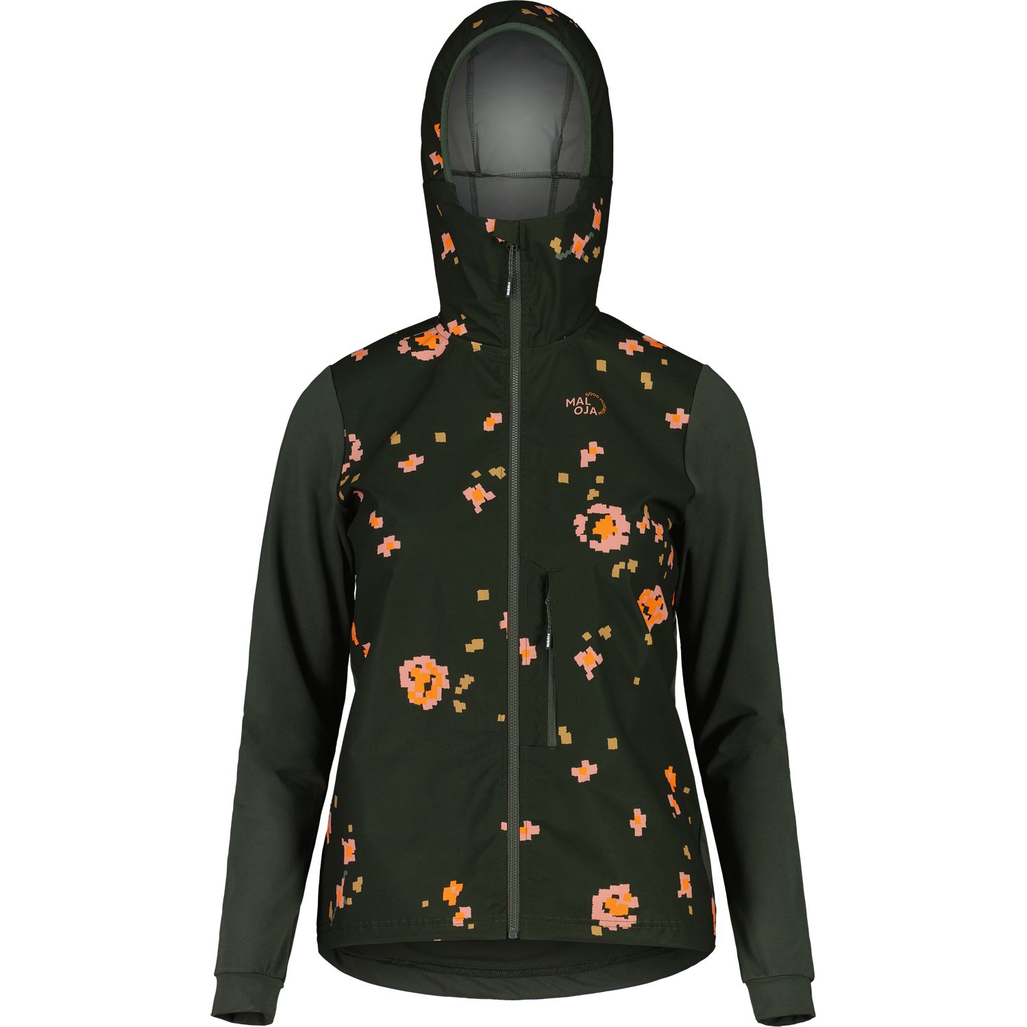 Photo produit de Maloja Veste Femme - SennesM. Printed Nordic Hybrid Softshell - deep forest pixelrose 8928