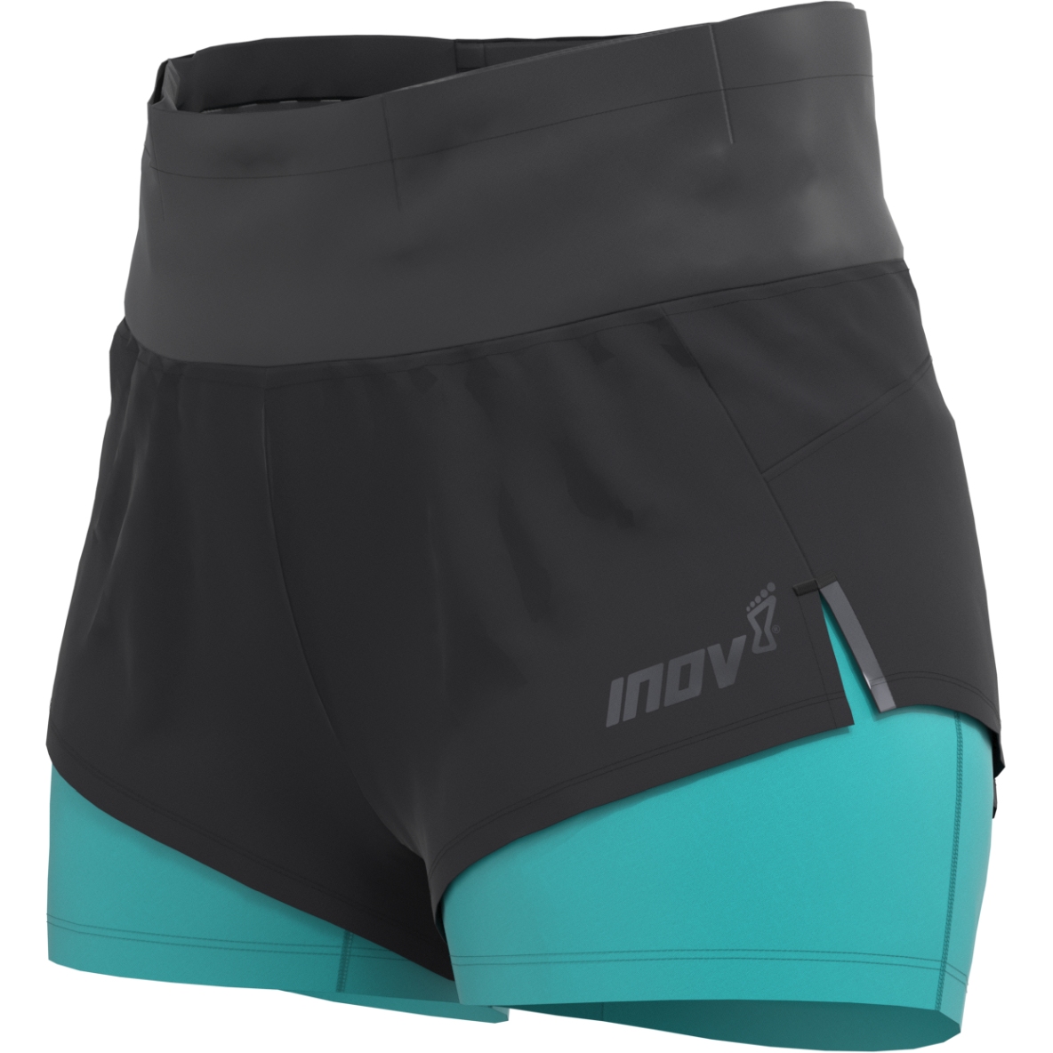 Picture of Inov-8 TrailFly Ultra 3&quot; 2in1 Women&#039;s Shorts - black/teal
