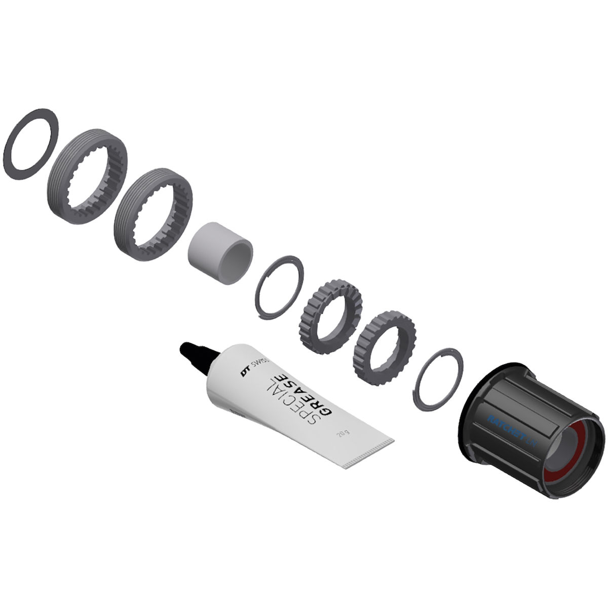 Productfoto van DT Swiss Upgrade Kit - Ratchet LN - Shimano MTB | 18 Tanden | Staal - HXYXXX00N5970S