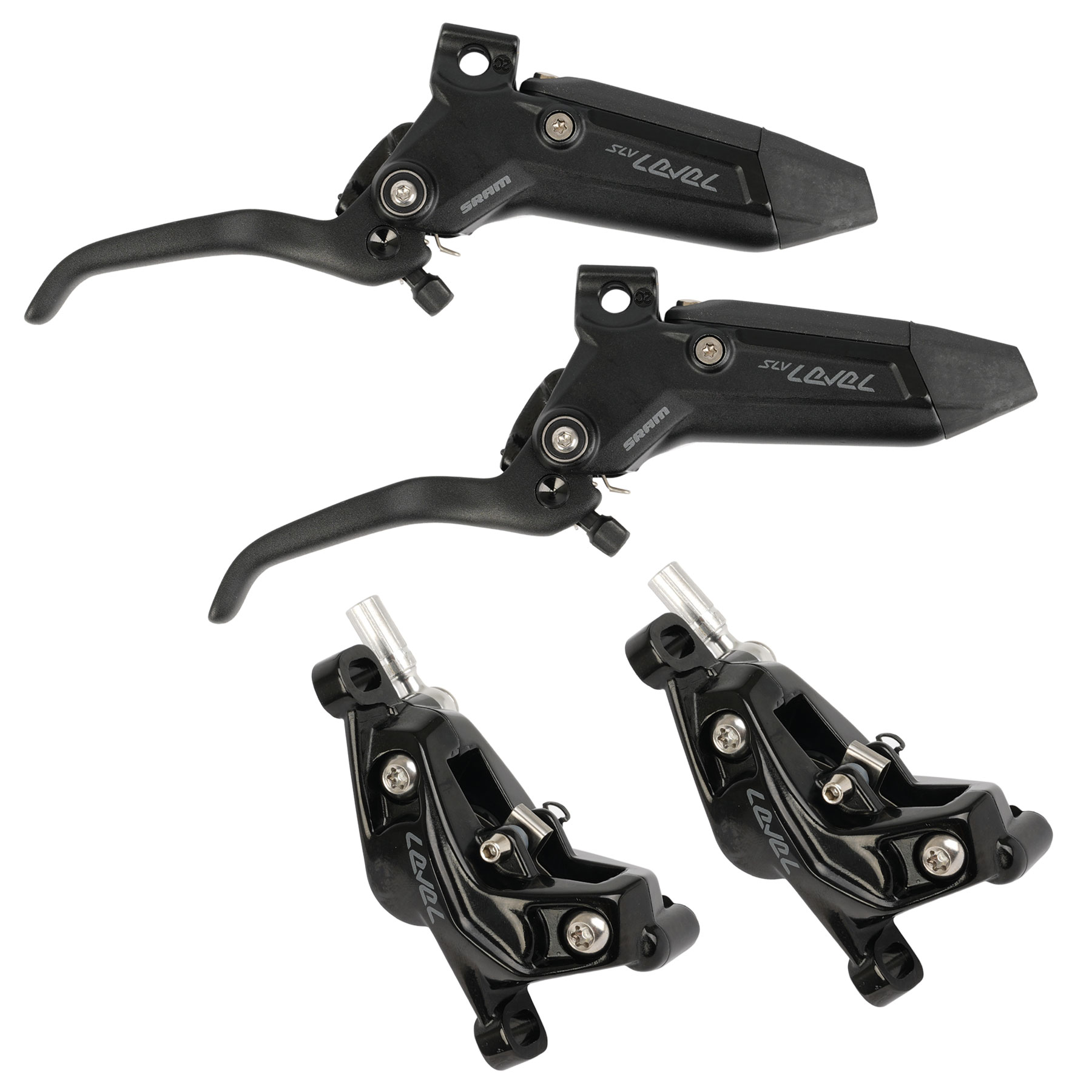 Immagine prodotto da SRAM Freno a Disco - Set (Anteriore + Posteriore) - Level Stealth - Silver | 4 Pistoni | C1 - nero - Offerta Speciale - 2023