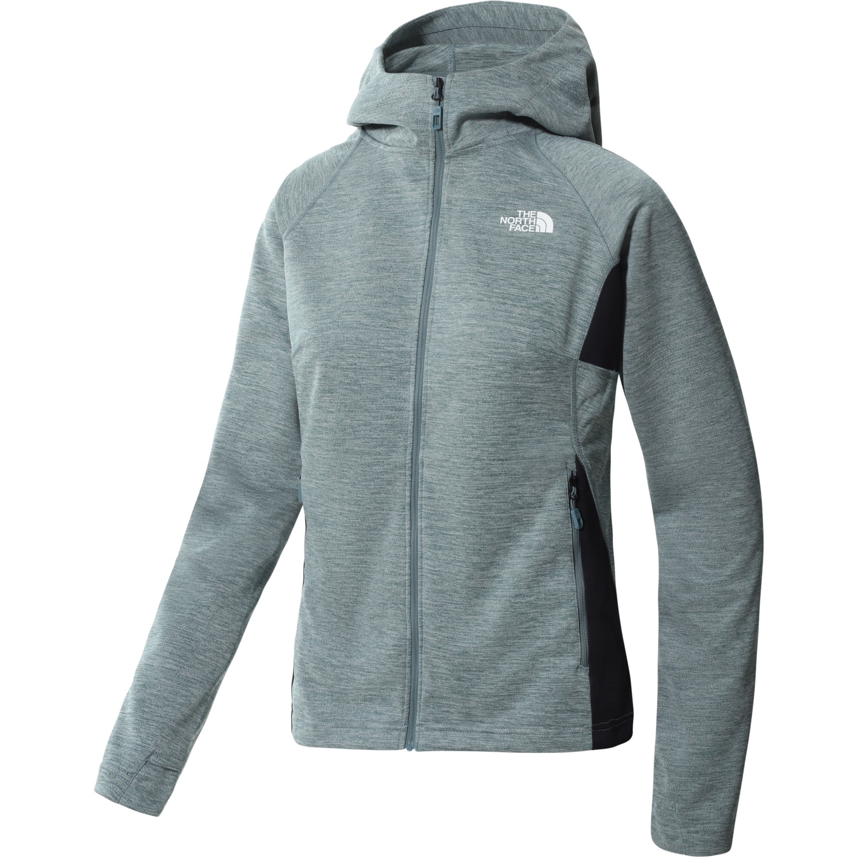 Picture of The North Face Women&#039;s Athletic Outdoor Full-Zip Midlayer Hoodie - Goblin Blue White Heather/TNF Black Heather