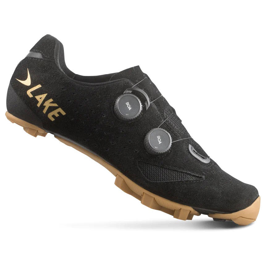 Lake MX238 X Wide Gravel Shoes Men black suede gold BIKE24