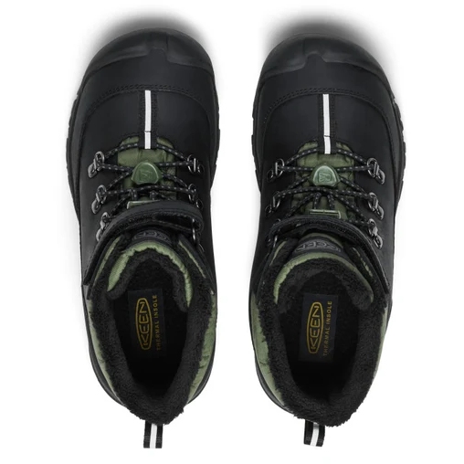 KEEN Kanibou Waterproof Winter Boots Youth - Black/Bronze Green