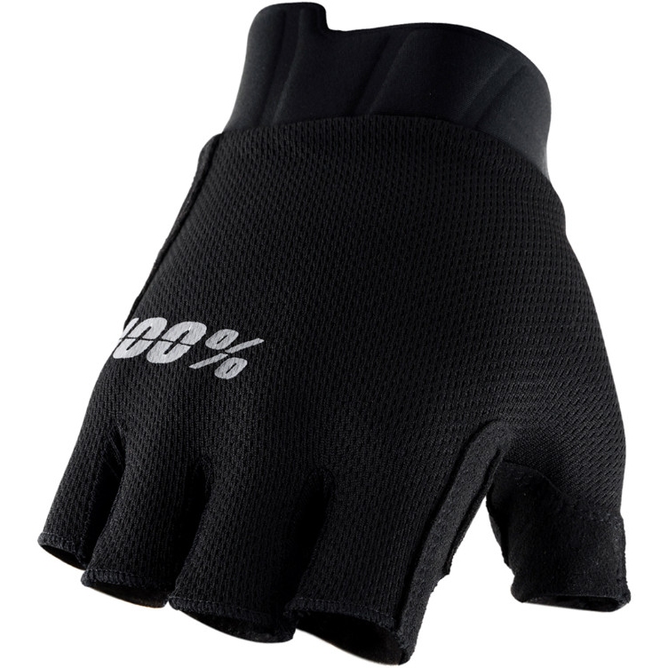 Image of 100% Exceeda Gel Short Finger Bike Gloves - solid black