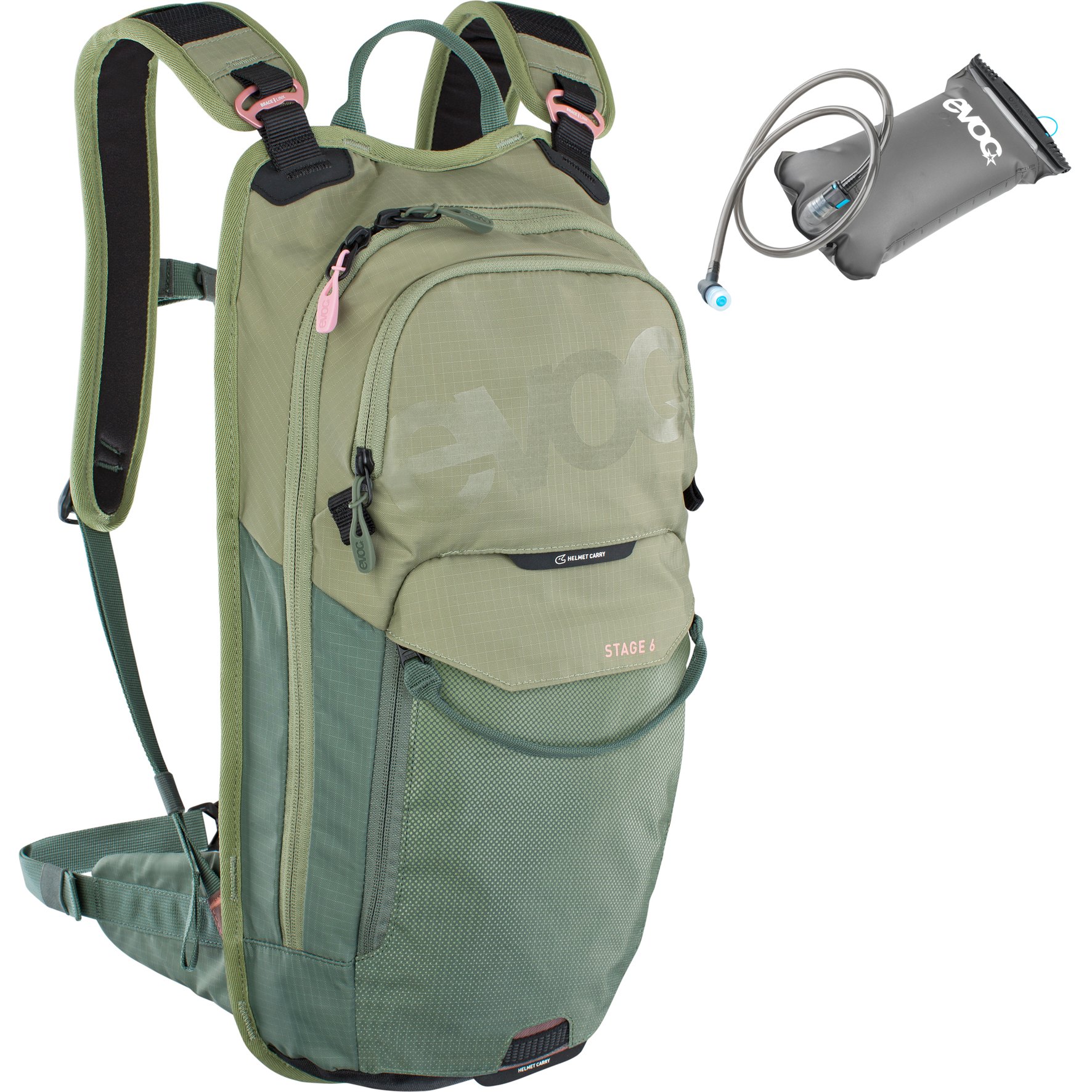 Image of EVOC Stage 6L Backpack + 2L Hydration Bladder - Light Olive / Olive