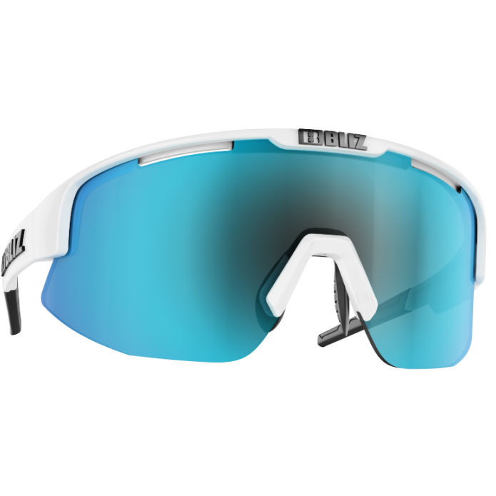 Bliz Matrix Glasses Shiny White Smoke with Blue Multi