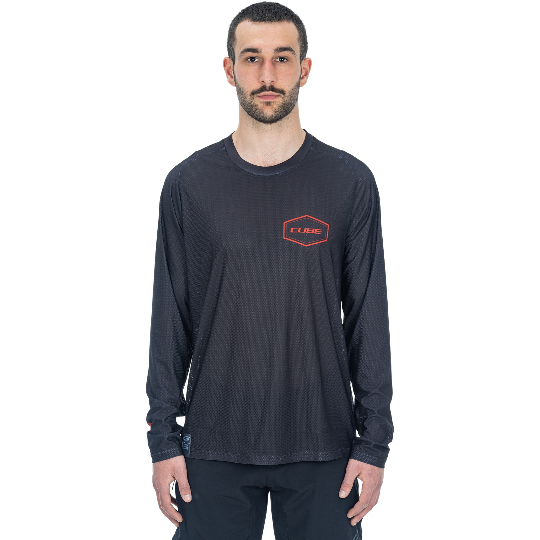 CUBE Maillot Manches Longues avec Col Rond Homme - VERTEX - noir 12295 ...