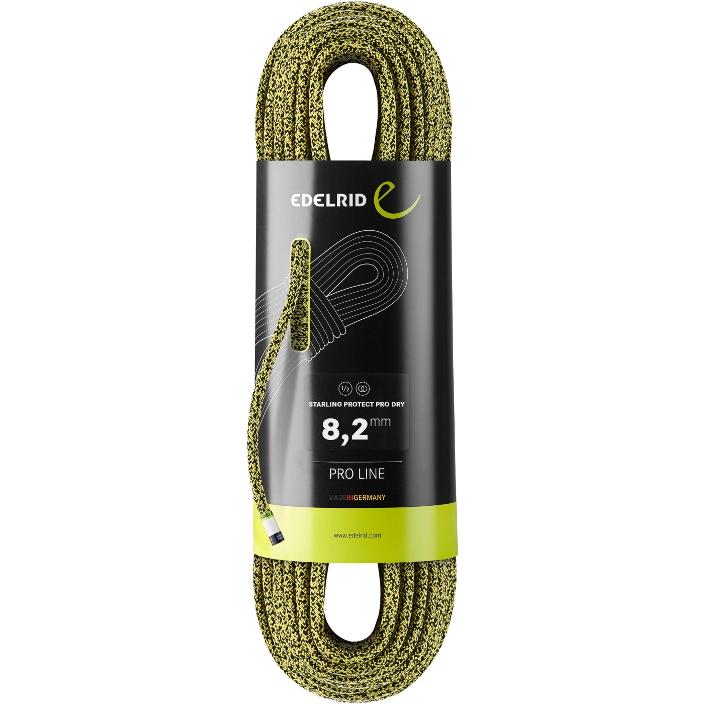 Productfoto van Edelrid Starling Protect Pro Dry 8,2mm Touw - 50m - yellow-night