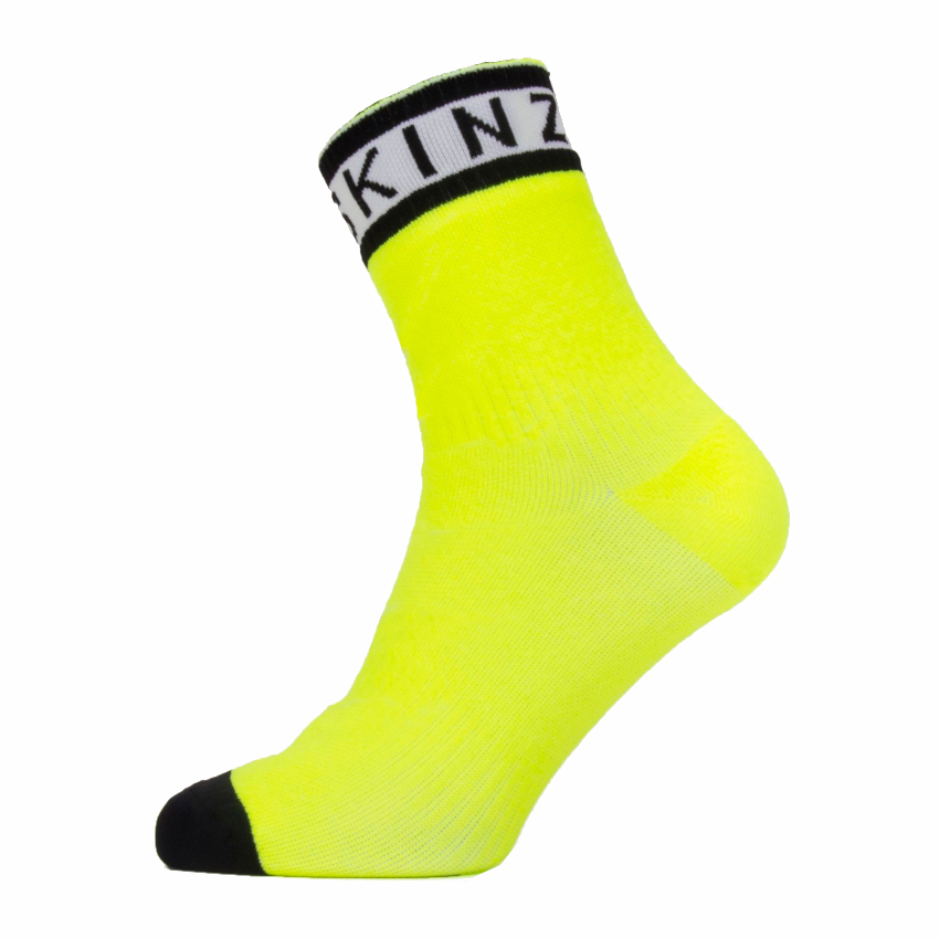 Picture of SealSkinz Waterproof Warm Weather Ankle Length Socks with Hydrostop - Neon Yellow/Black/White
