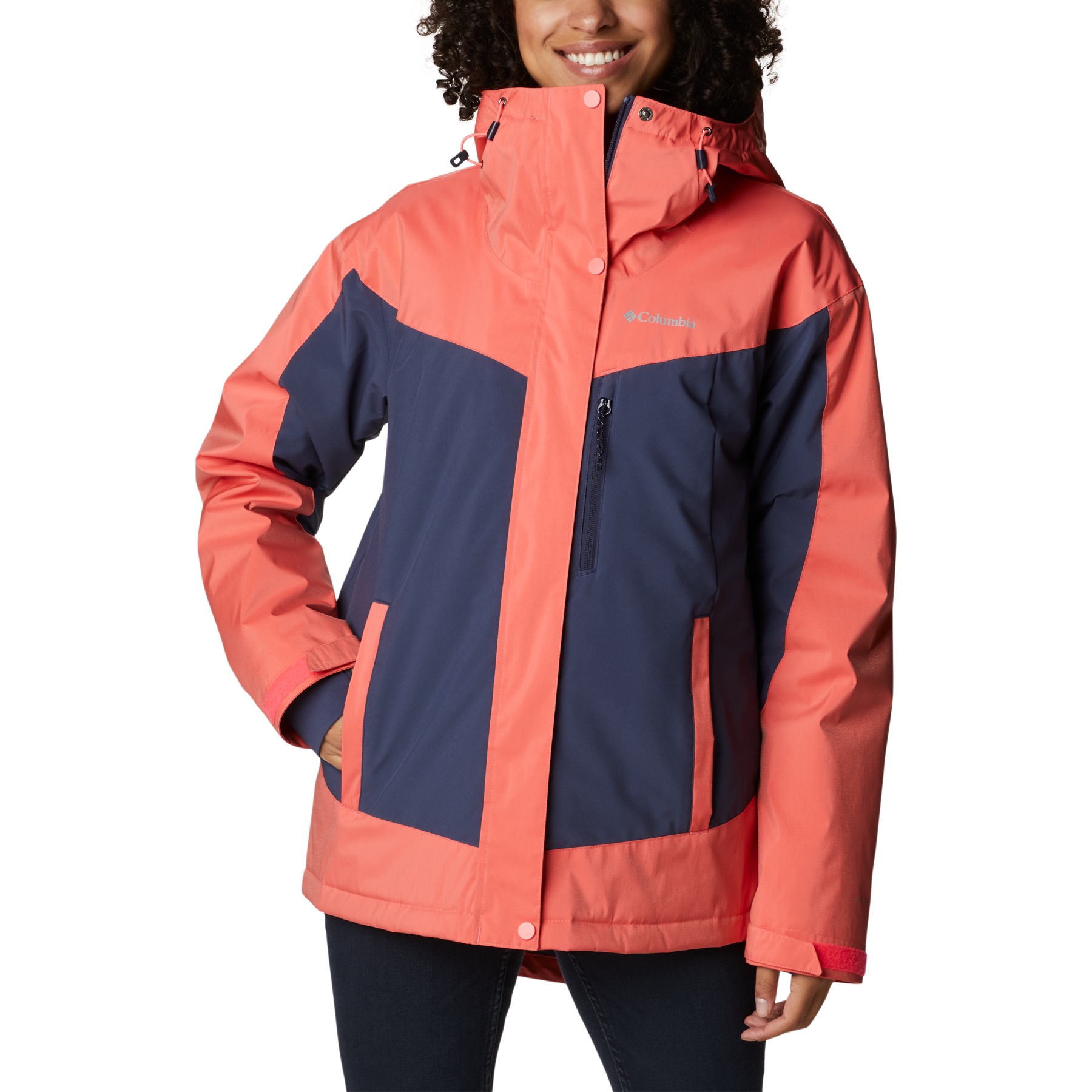 Image of Columbia Point Park Insulated Jacket Women - Neon Sunrise Sheen/Nocturnal