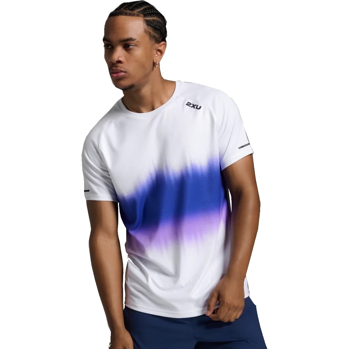 Kuva tuotteesta 2XU Aero Tee Men - multi stripe/black reflective