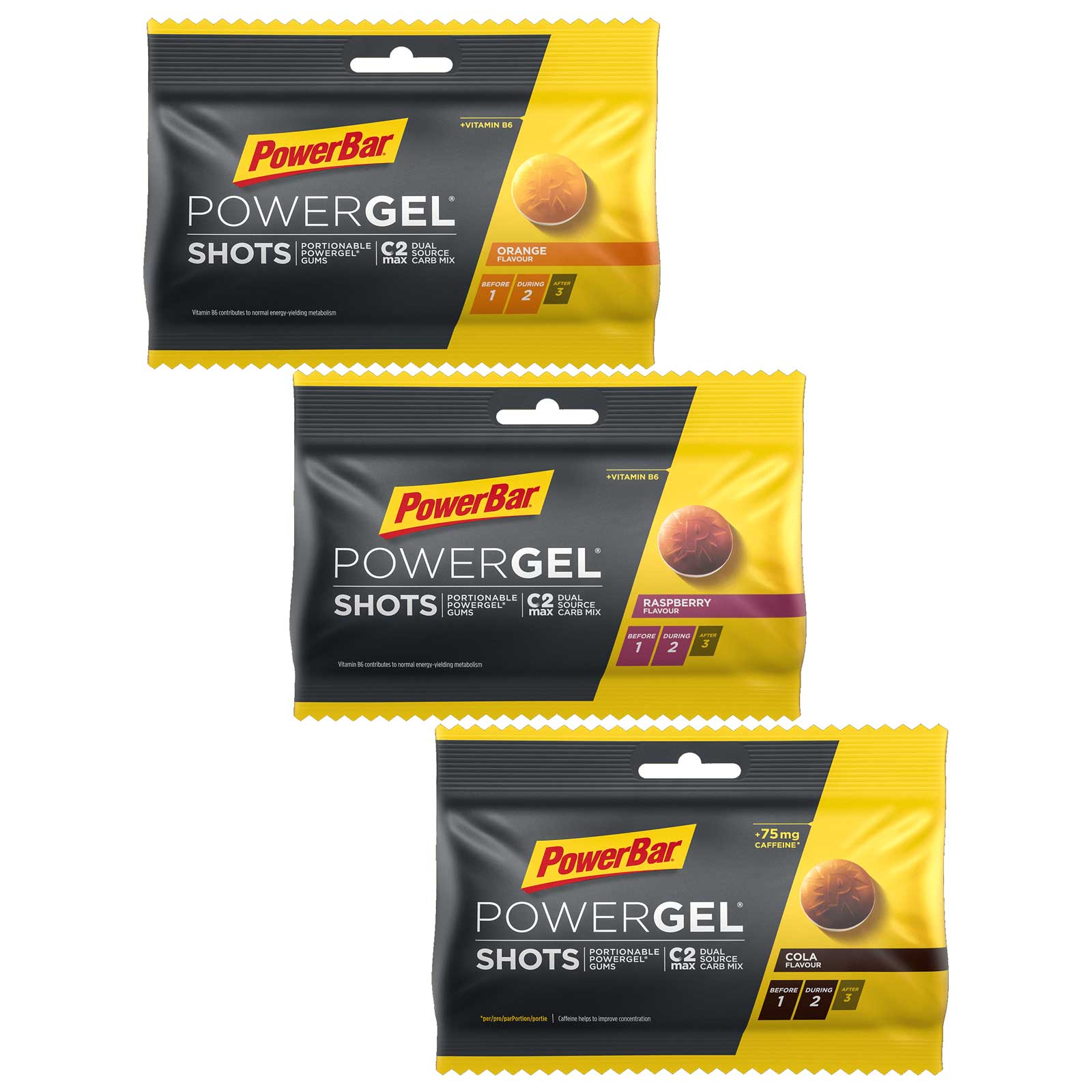 Produktbild von Powerbar PowerGel Shots - Kohlenhydrat-Gummibonbons - 12x60g