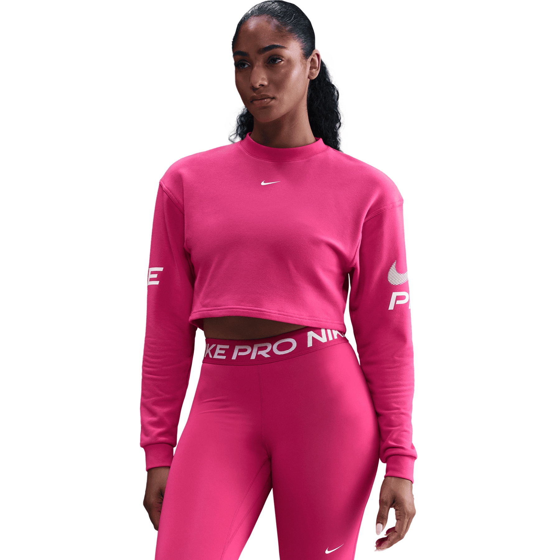Nike Pro Dri-FIT French-Terry-Sweatshirt Women - rush pink/pink