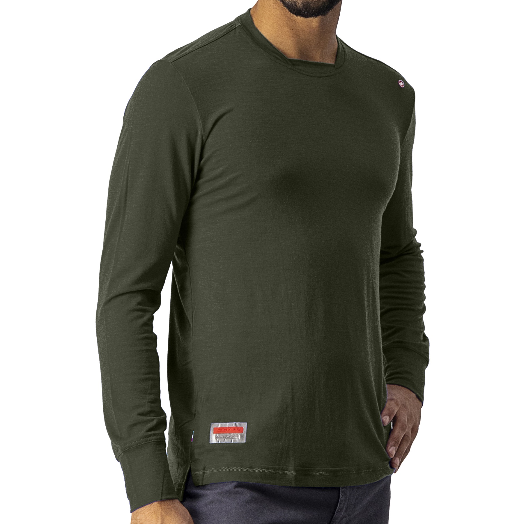 Photo produit de Castelli T-Shirt Manches Longues Homme - Merino - military green 075