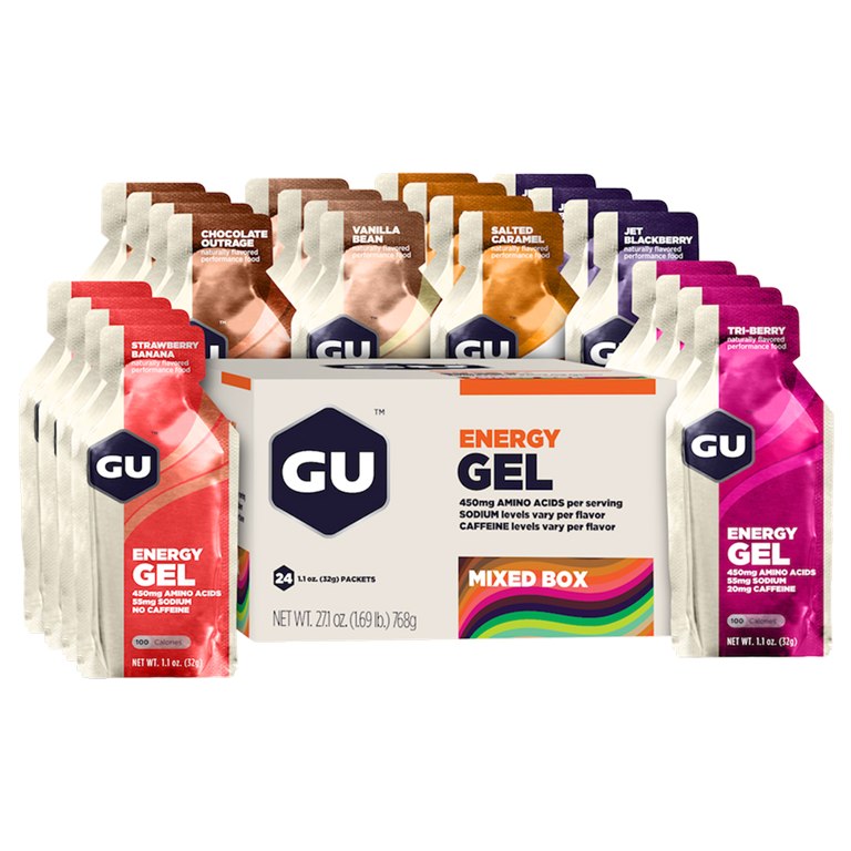 Produktbild von GU Energy Gel - Kohlenhydrat-Gel - Mixpaket - 24x32g