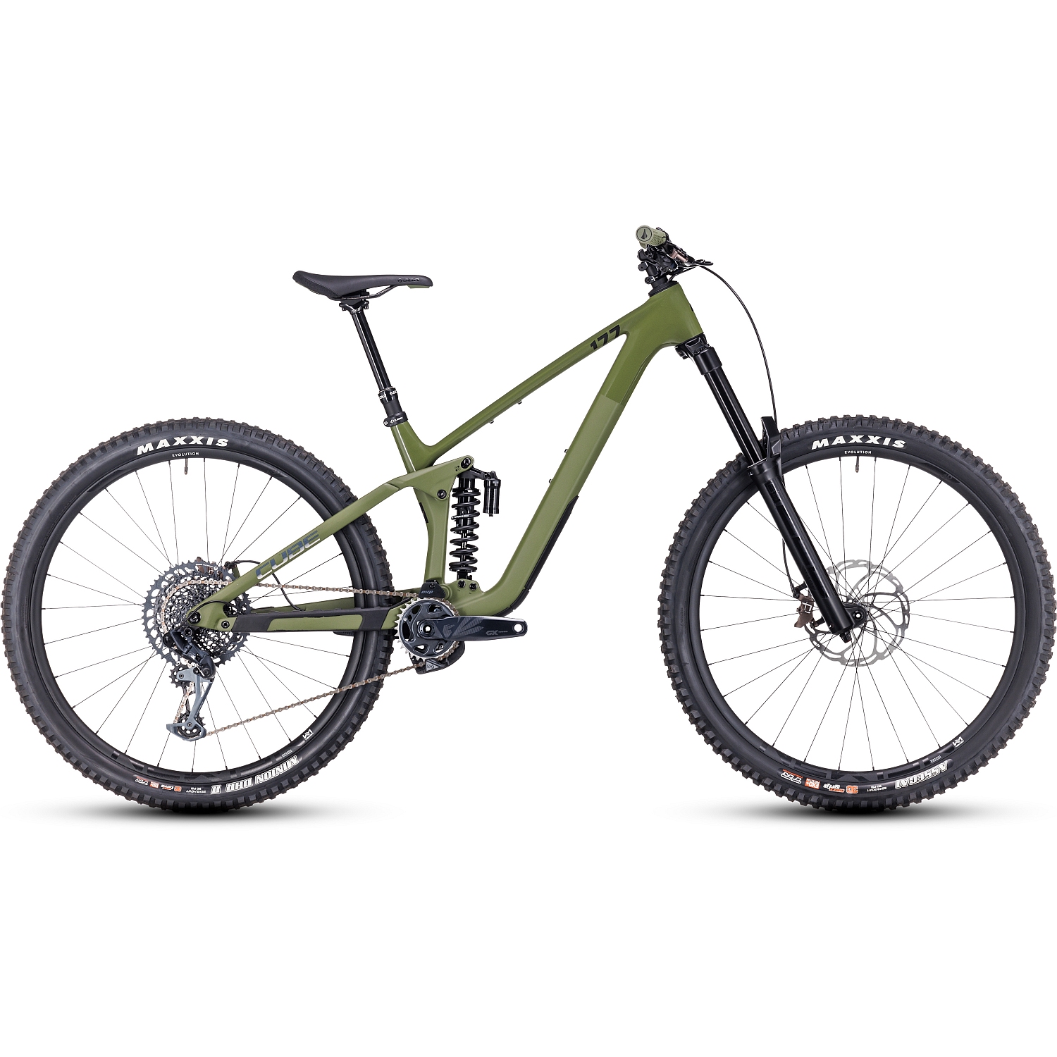 Picture of CUBE STEREO ONE77 C:68X TM - 29&quot; Carbon Mountainbike - 2023 - olive / chrome