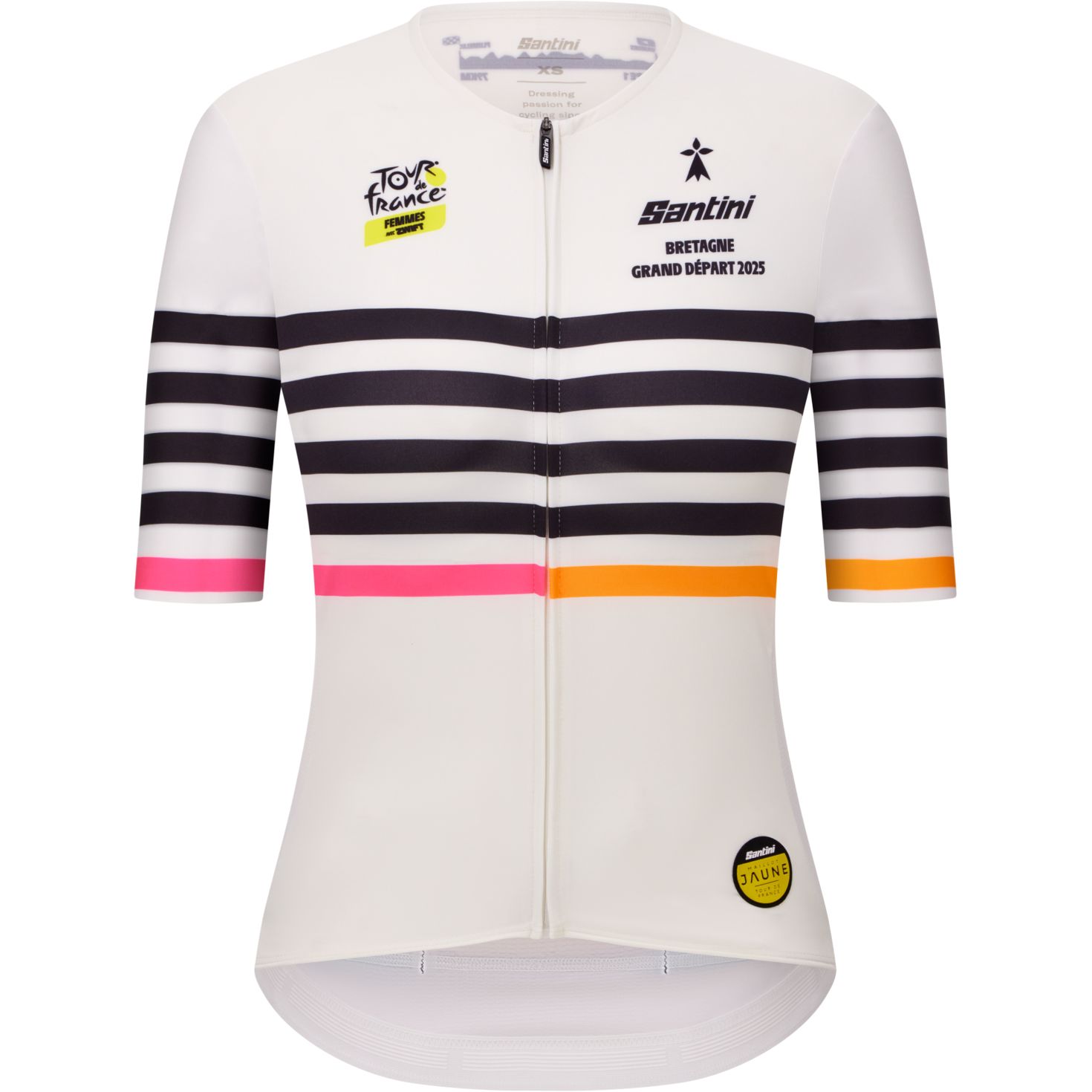 Photo produit de Santini Maillot Manches Courtes Femme - Grand Départ Bretagne - Tour de France Femmes Avec Zwift™ 2025 Collection - RE97175CBRET5TDF