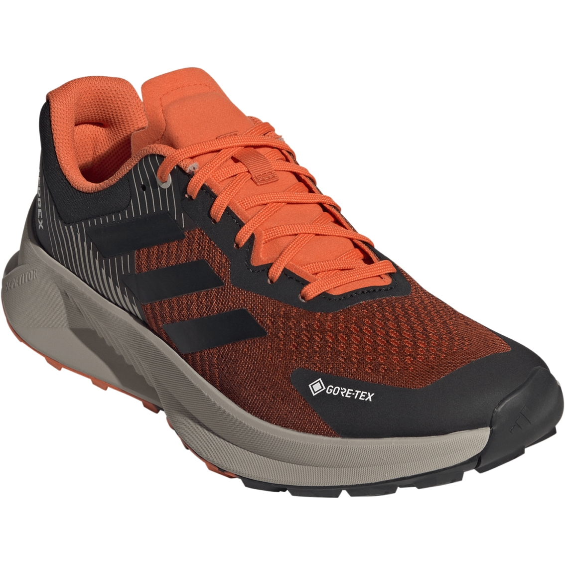 Produktbild von adidas TERREX Soulstride Flow GORE-TEX Trailrunningschuhe Herren - core black/core black/semi impact orange IF5007