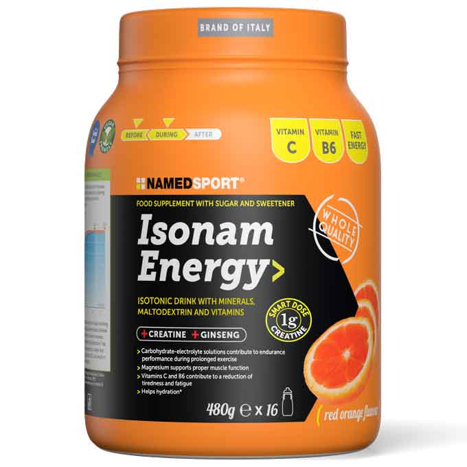 Produktbild von NAMEDSPORT Isonam Energy 1G Creatin - Kohlenhydrat-Getränkepulver - 480g