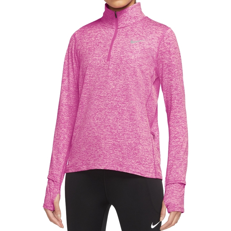 Produktbild von Nike Rundhalsshirt mit 1/2-Reissverschluss für Damen - active fuchsia/reflective silver CU3220-623