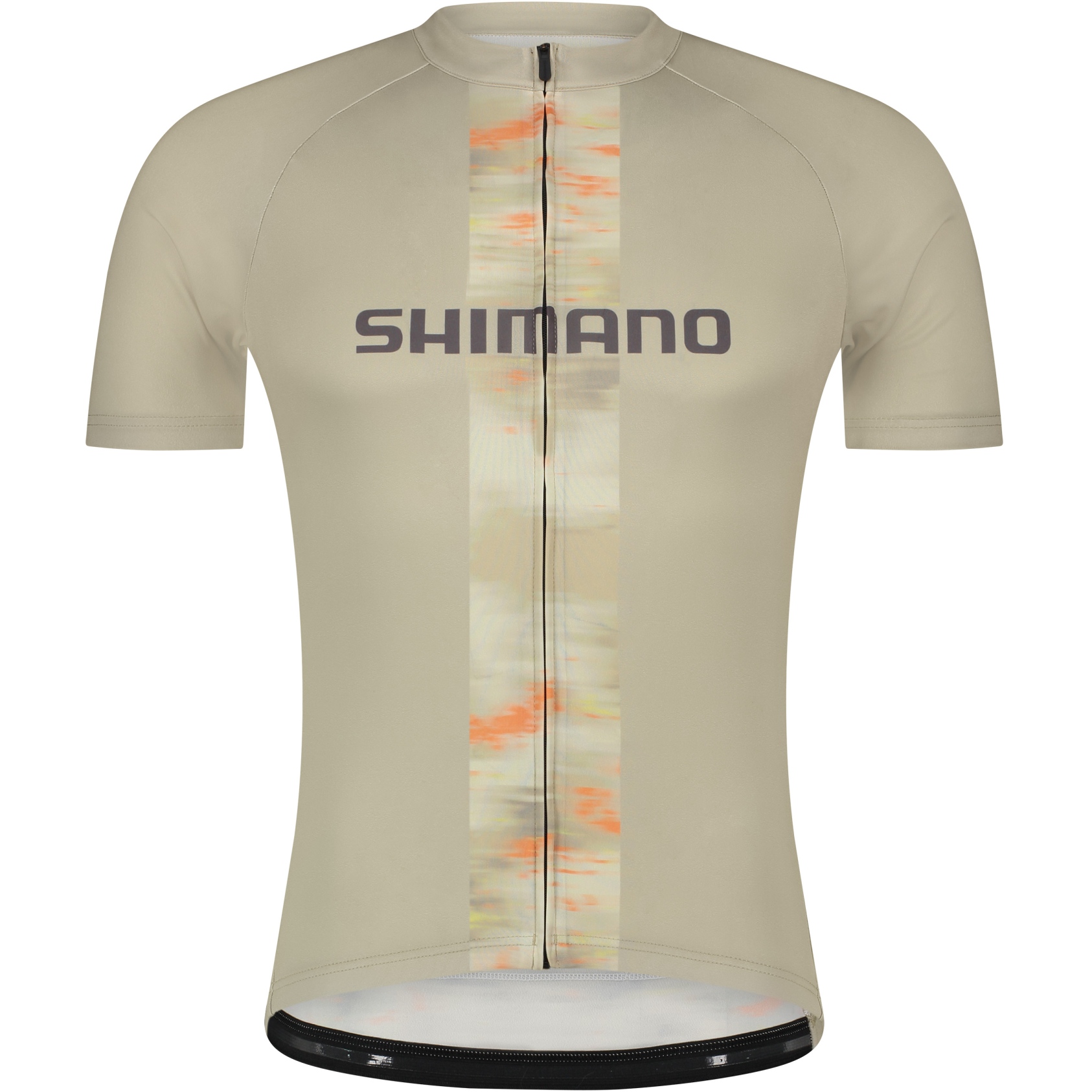 Мужской трикотаж с короткими рукавами и логотипом Shimano - бежевый