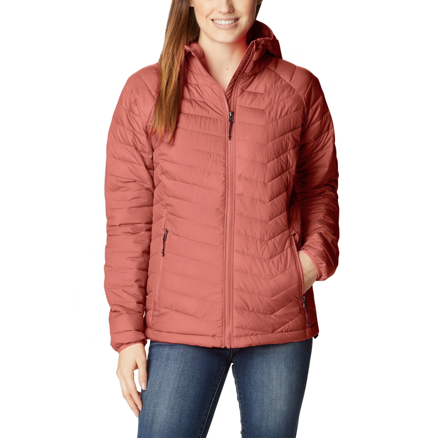 Picture of Columbia Powder Lite Hooded Jacket Women - Dark Coral