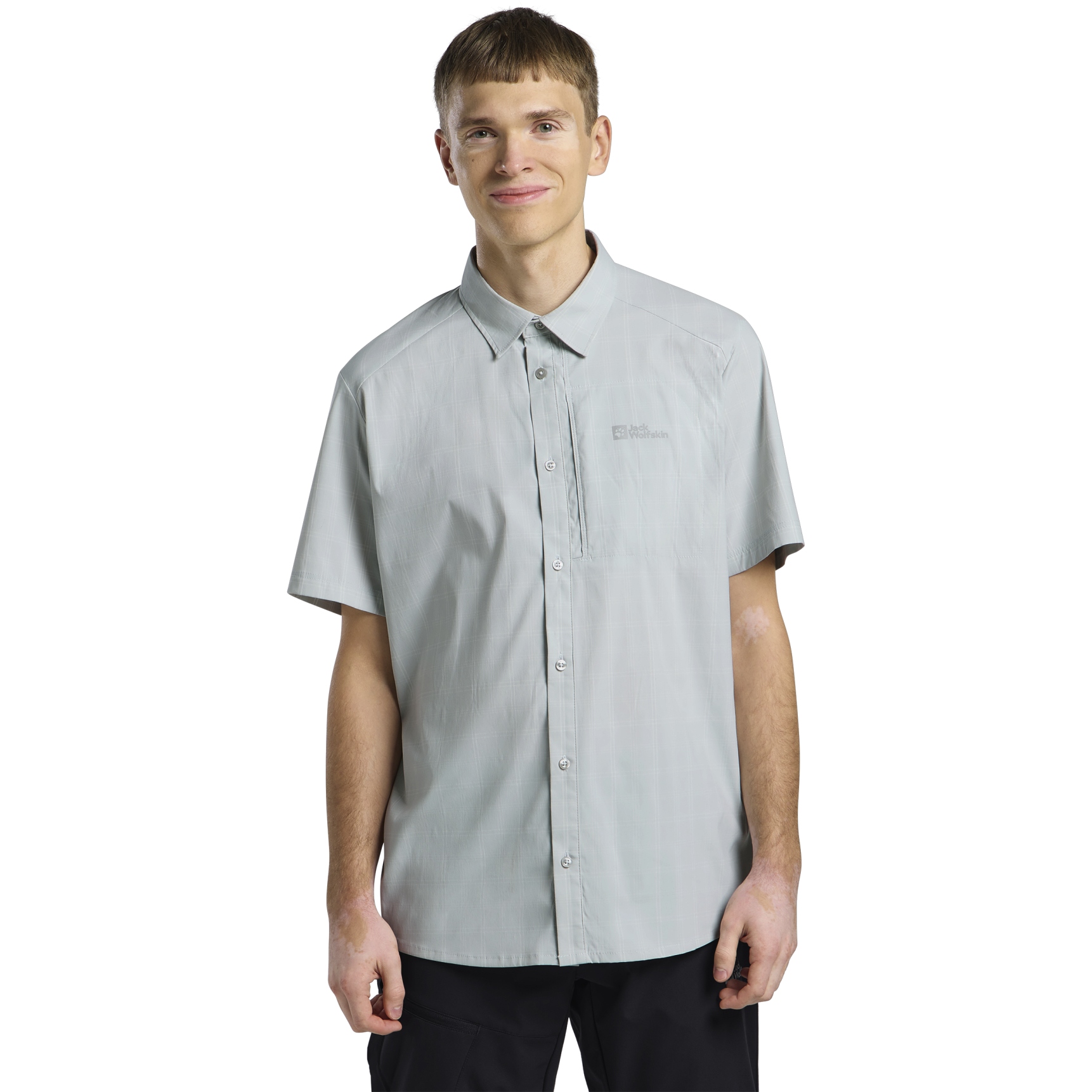 Produktbild von Jack Wolfskin Norbo Kurzarm Hemd Herren - cool grey check