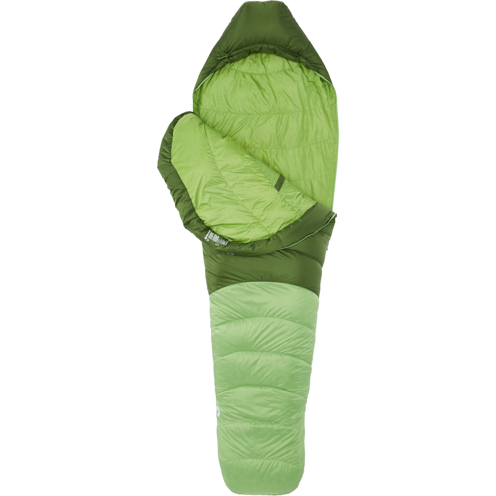 Picture of Marmot Hydrogen Long Sleeping Bag - zip left - foliage/kiwi