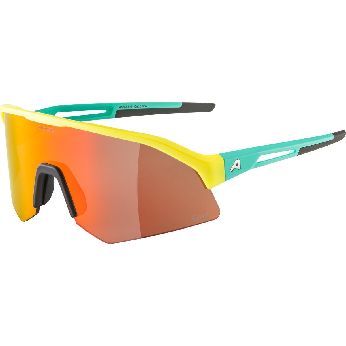 Picture of Alpina Sonic HR Q-LITE Glasses - yellow-turquoise matt / mirror red