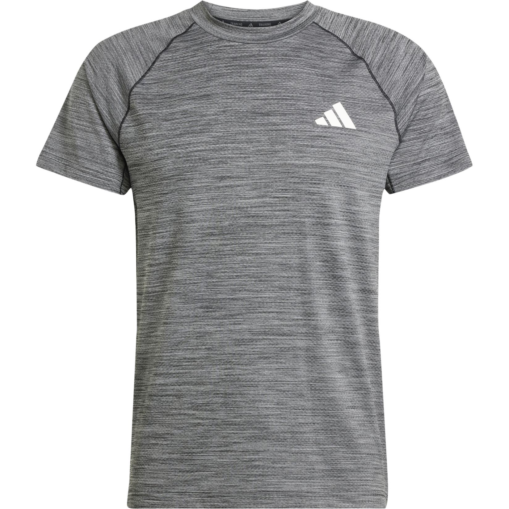 мужская футболка adidas Gym+ Tee - черный меланж JE5668