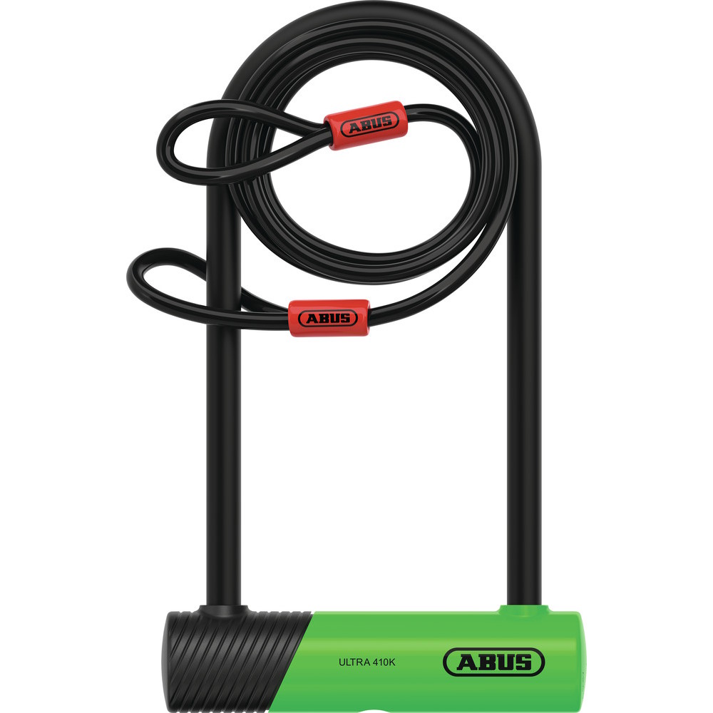 Produktbild von ABUS Ultra 410K/170HB230 Bügelschloss 230x106 mm + Halterung SH34 + Schlaufenkabel 10/120 - grün