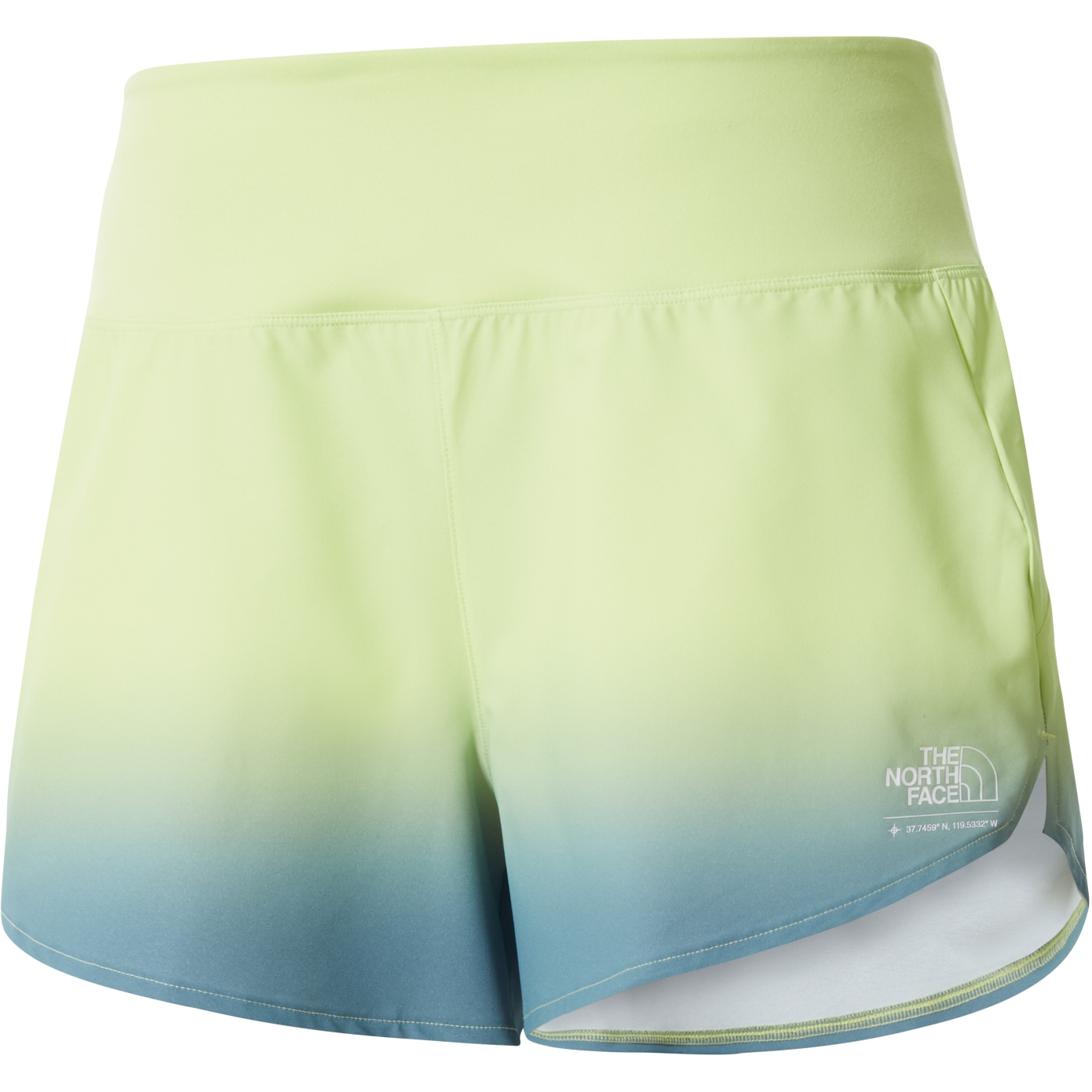 Image of The North Face Women's Printed EcoActive Arque 3" Shorts - Goblin Blue Ombre Sky Print