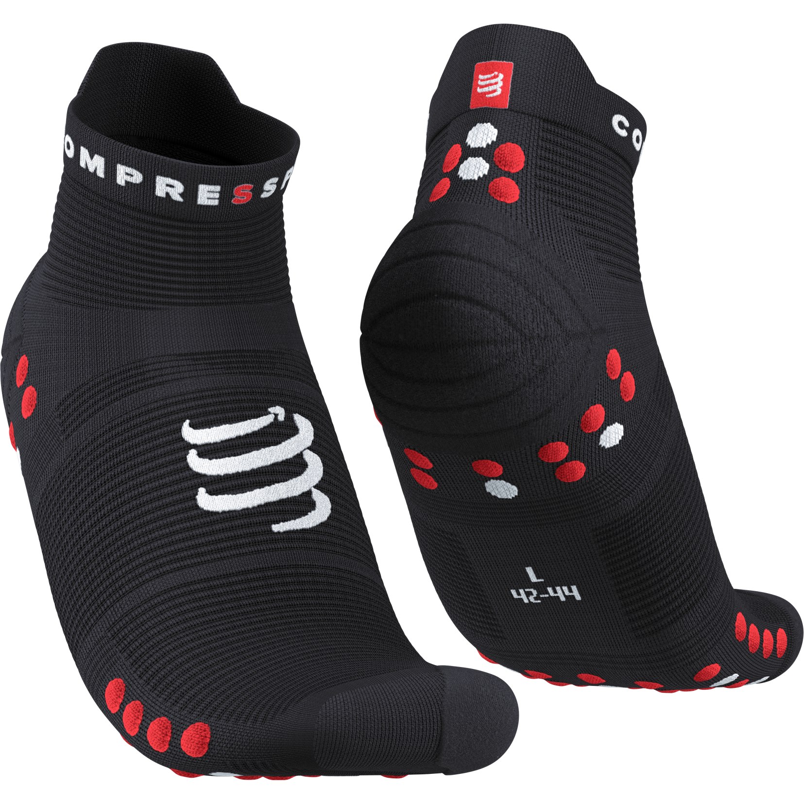 Picture of Compressport Pro Racing Compression Socks v4.0 Run Low - black/red