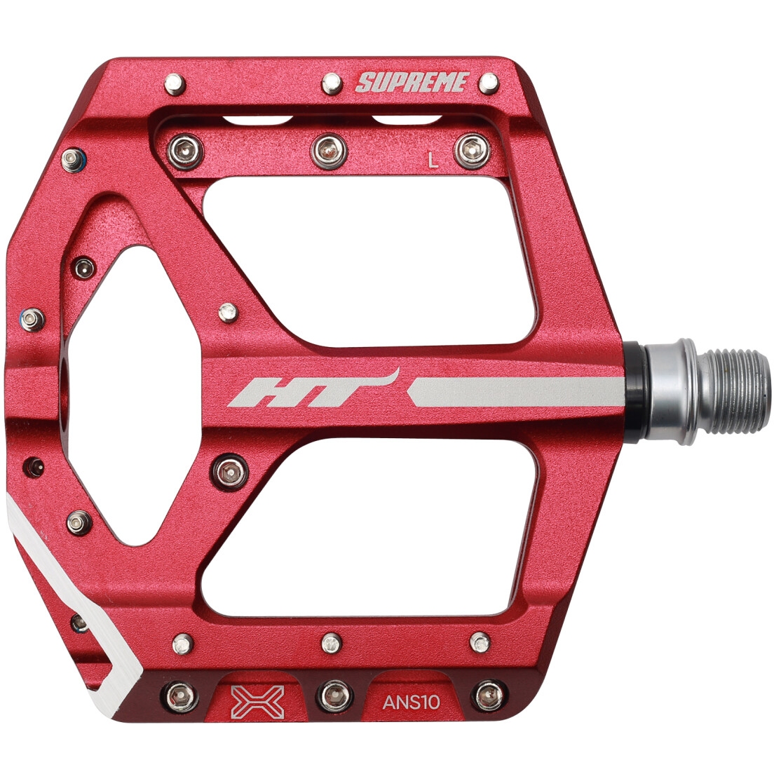 Image of HT ANS10 Supreme Flat Pedal - red