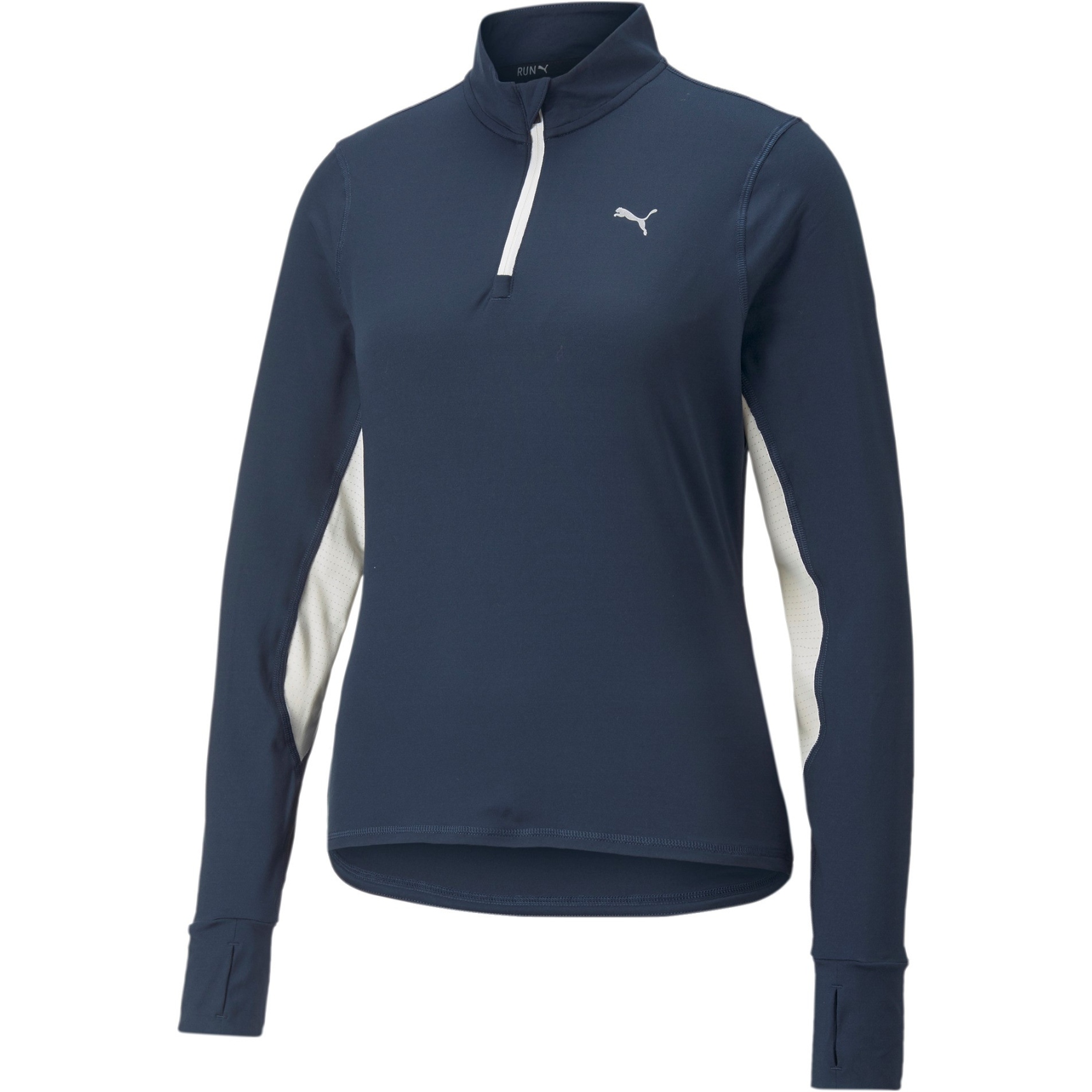 Picture of Puma Favourite 1/4 Zip Running Shirt Women - Marine Blue