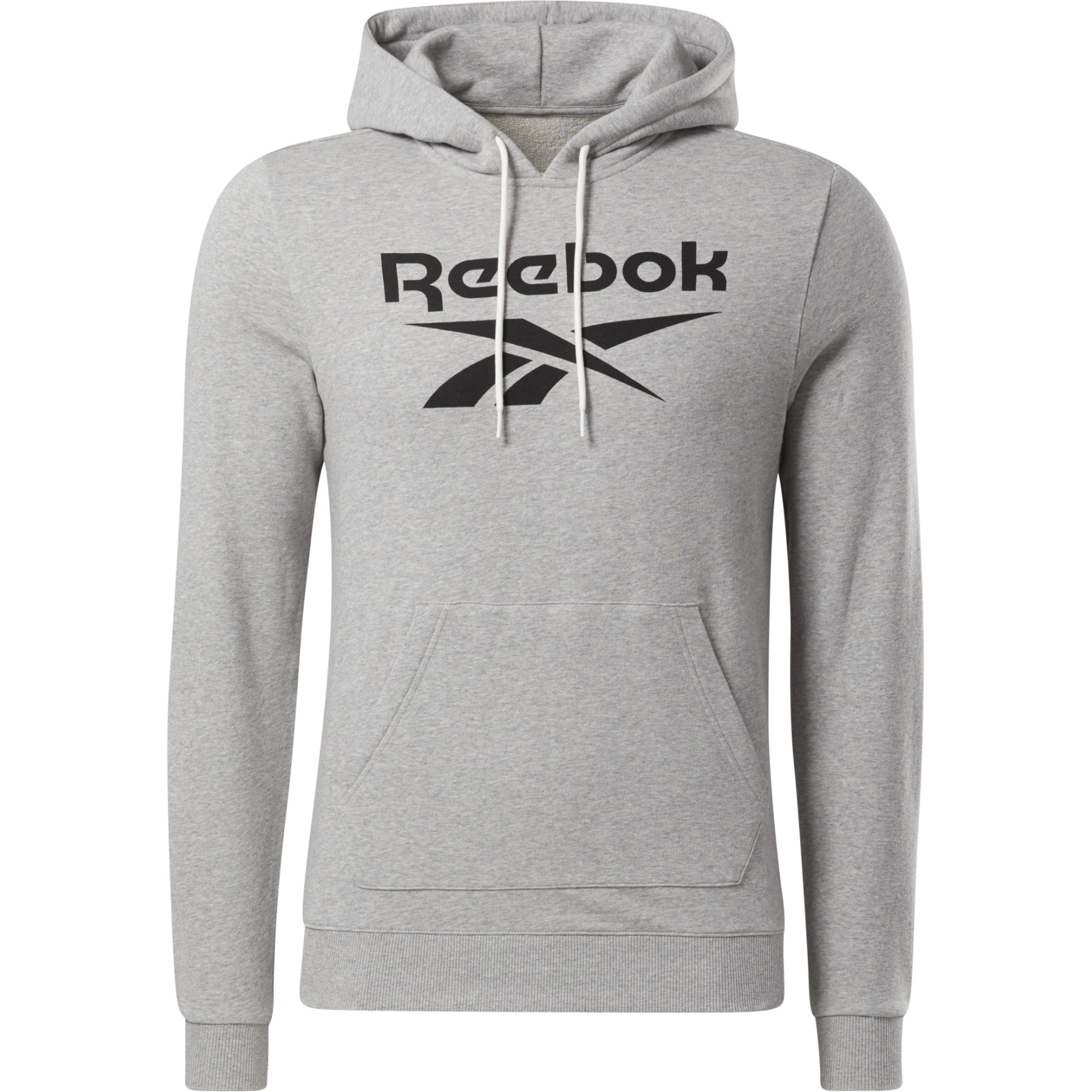 Produktbild von Reebok Identity Big Logo Herren French Terry Kapuzenpullover - medium grey heather/schwarz