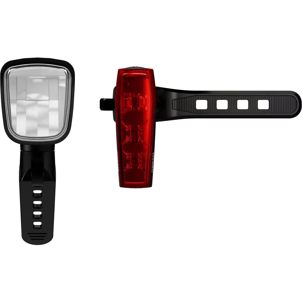 Kit Luce Bici Osram LEDBIKE Compact 100 – Faro Anteriore E Posteriore LED – Nero