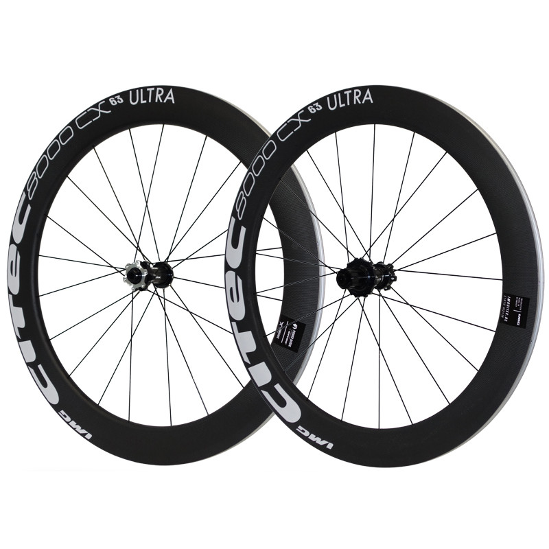 Picture of CITEC 8000 CX / 63 Ultra DB Wheelset - 28&quot; | Clincher | Centerlock - 12x100mm | 12x142mm - XDR | black/white