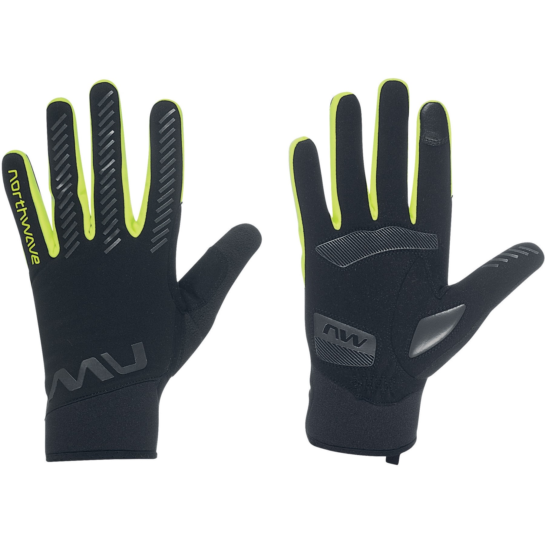 Picture of Northwave Active Gel Bike Gloves - black/yellow fluo 04