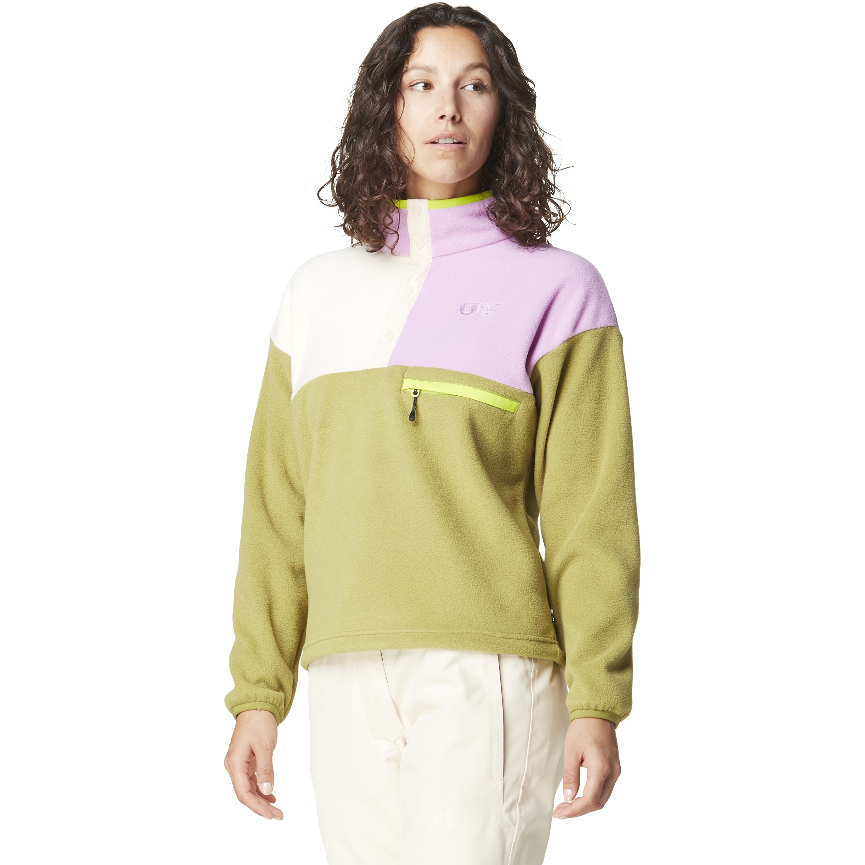 Produktbild von Picture Arcca 1/4 Fleecepullover Damen - Green Moss Vanilla Orch