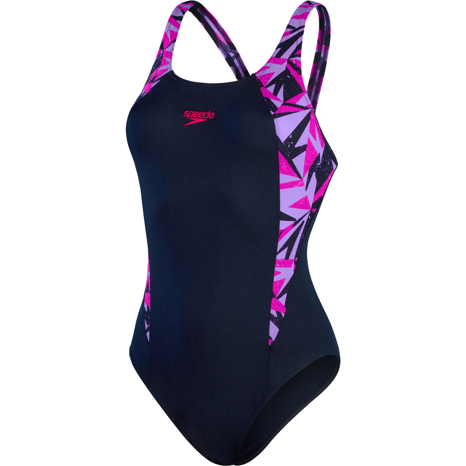 Produktbild von Speedo Hyper Boom Splice Muscleback Badeanzug Damen - true navy/berry/miami lilac