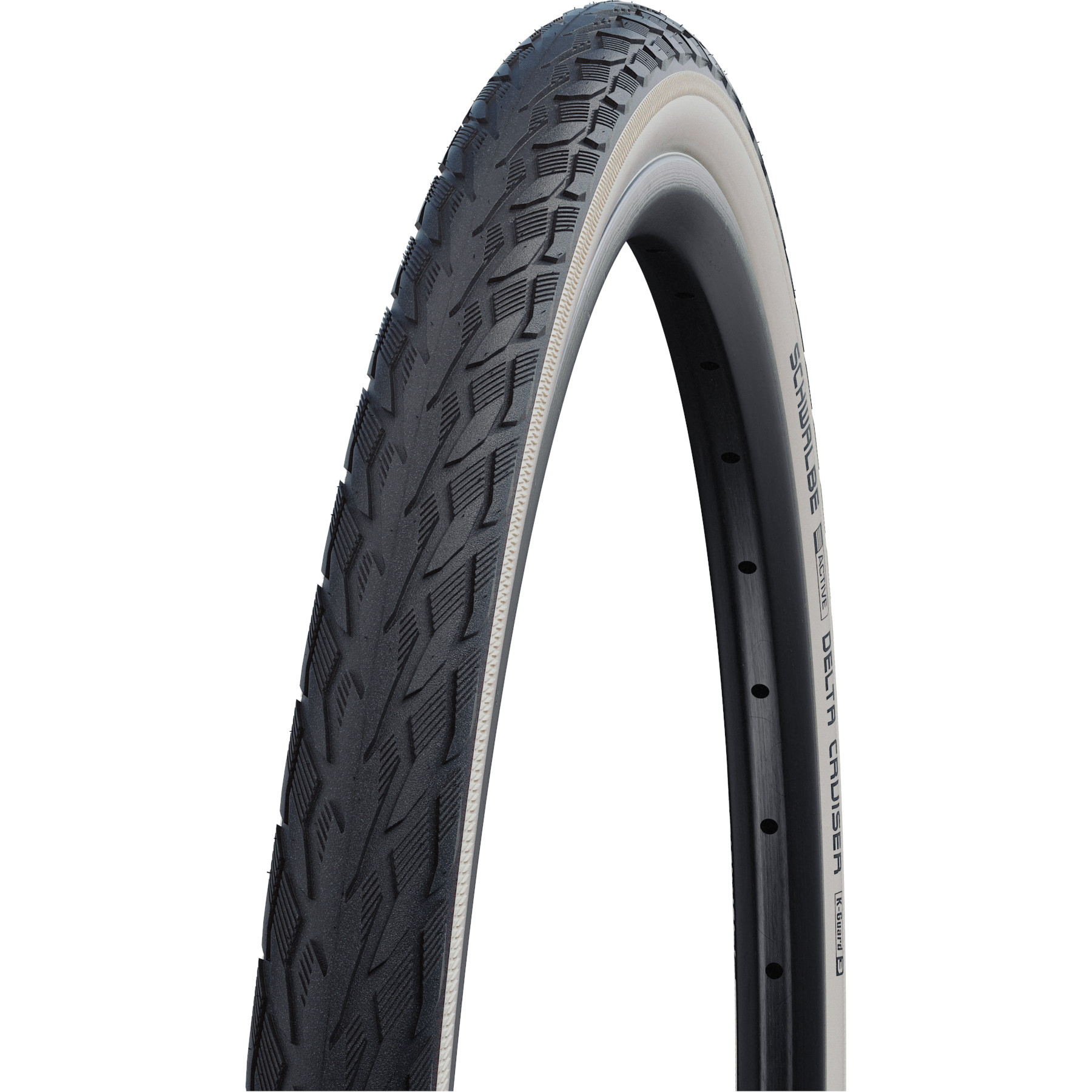 Picture of Schwalbe Delta Cruiser Wire Bead Tire - Active | SBC | K-Guard - 24x1 3/8&quot; | Whitewall