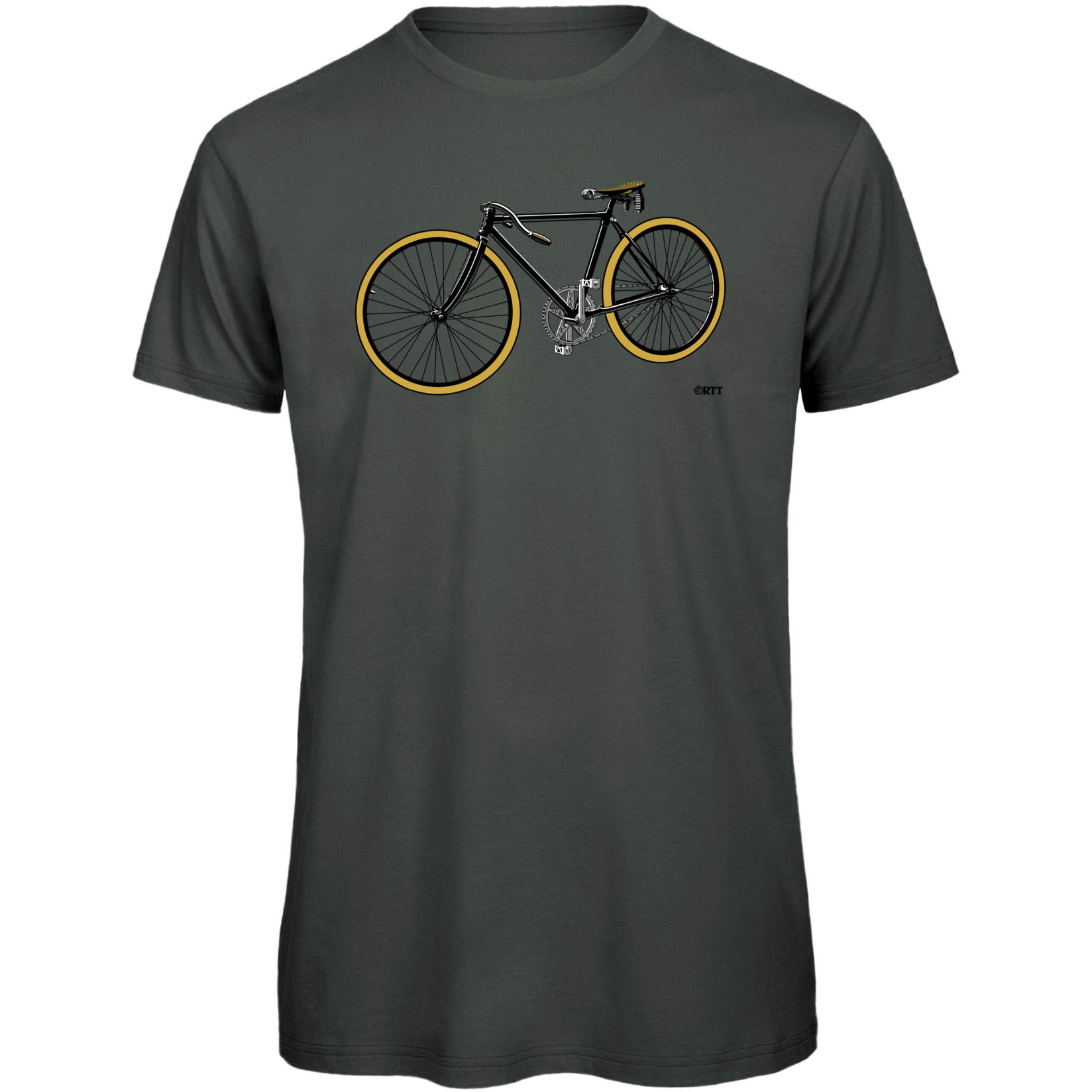 Productfoto van RTTshirts Fiets T-Shirt - Retro Racefiets - donker grijs