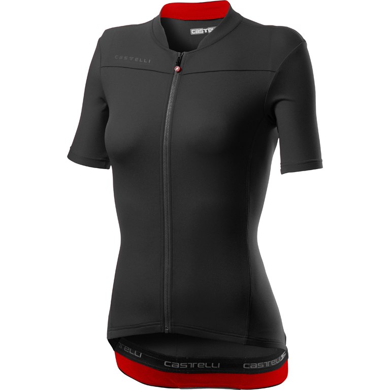 Productfoto van Castelli Anima 3 Dames Fietsshirt met Korte Mouwen - light black/red 085