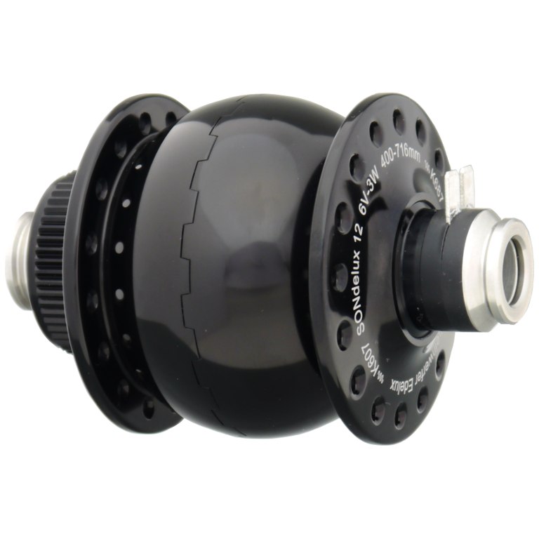 Productfoto van SON delux 12 Hub Dynamo - Centerlock - 12x100mm - black anodized