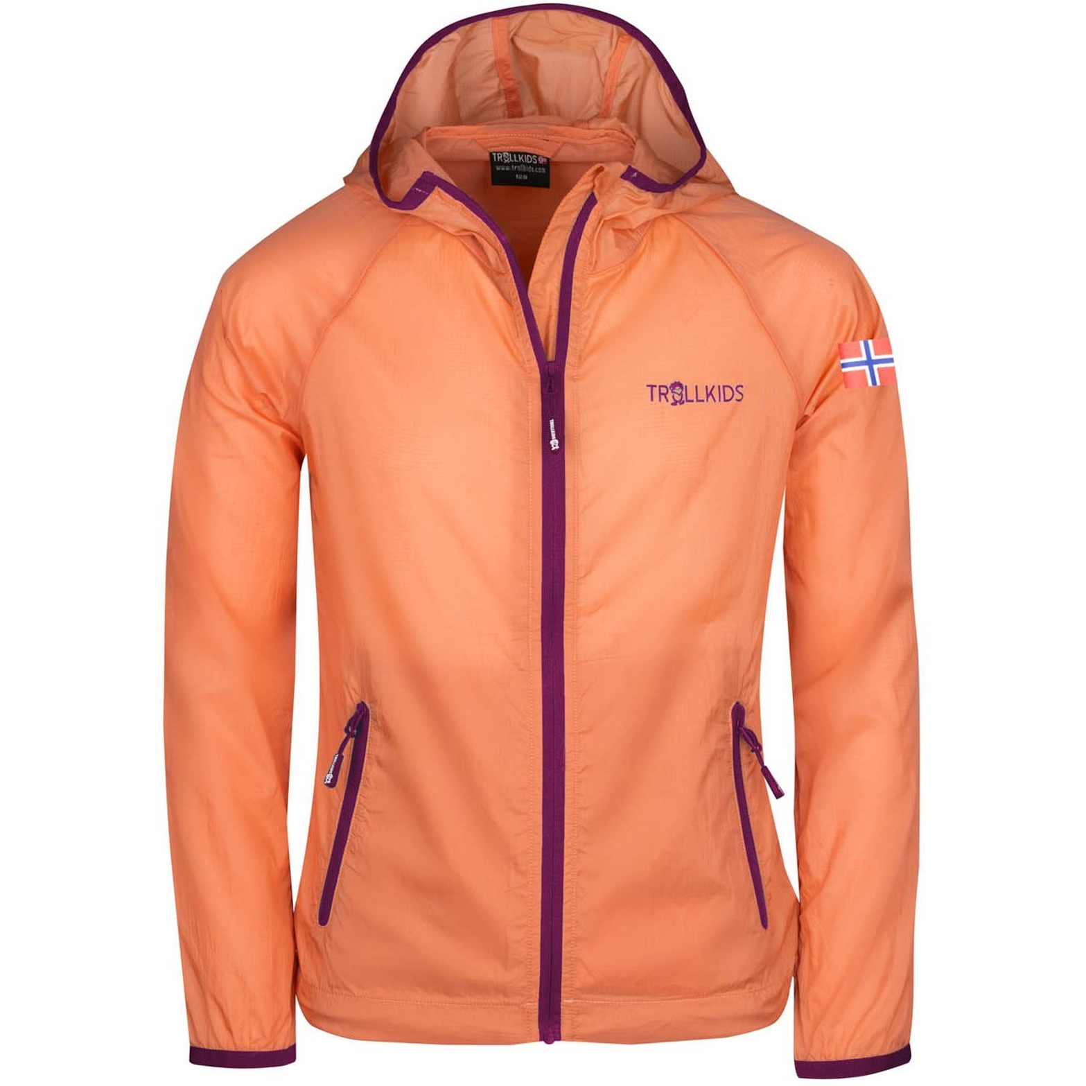 Picture of Trollkids Fjell Running Jacket Kinds - peach/mulberry