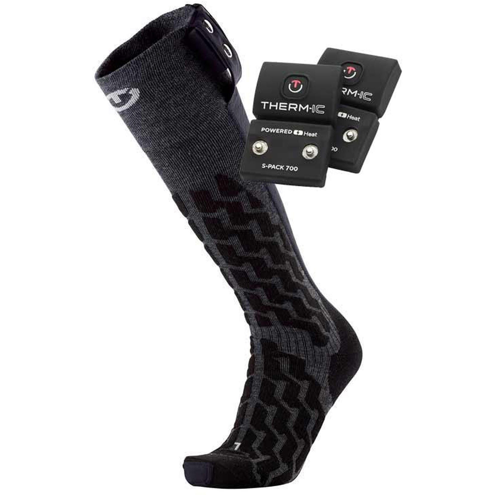 Productfoto van therm-ic Powersock Set - Heat Fusion Uni Heatable Socks + Battery S-Pack 700 - black