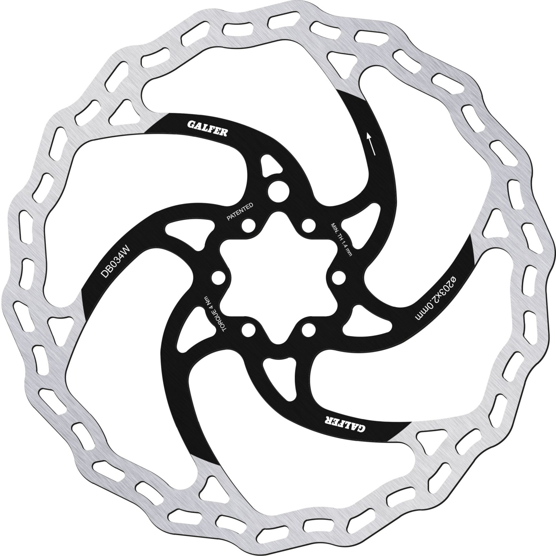 Photo produit de Galfer Disque de Frein - Wave - VTT E-Bike | Fixed | 6 Trous - 2.0mm
